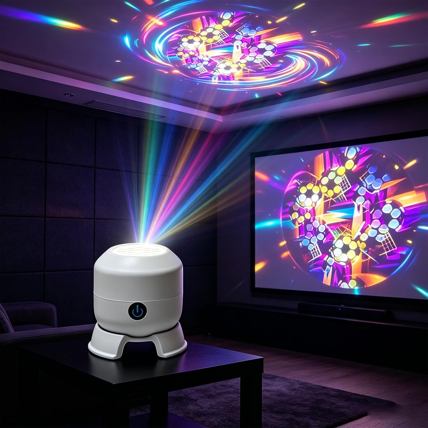 HD Smart Dynamic 5D Holographic Night Light Rotating Ocean Led Projector A