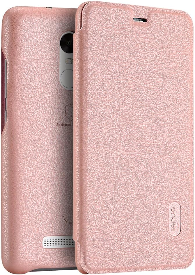 Xiaomi Redmi Note 3 Pro Special Edition Case,Lenuo Protective Shell Premium PU Leather Wallet Case Flip Cover with Card Holder for Xiaomi Redmi Note 3 Pro Prime SE - Rose Gold