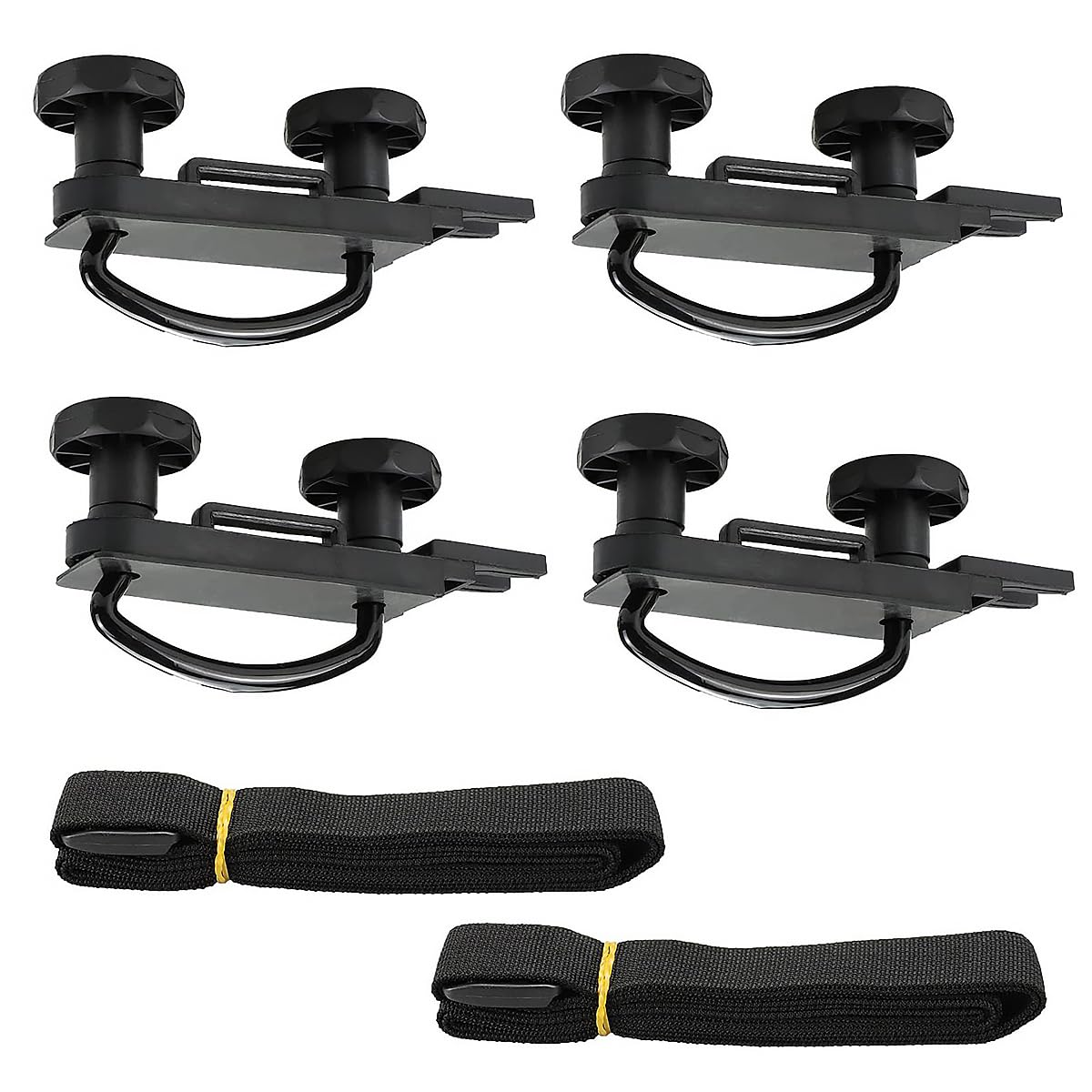 POFET 4 Pezzi Box da Tetto per Auto Bulloni a U Kit di Montaggio Box da Tetto per Auto con Striscia di Benda per Auto Universale Furgone Roulotte SUV