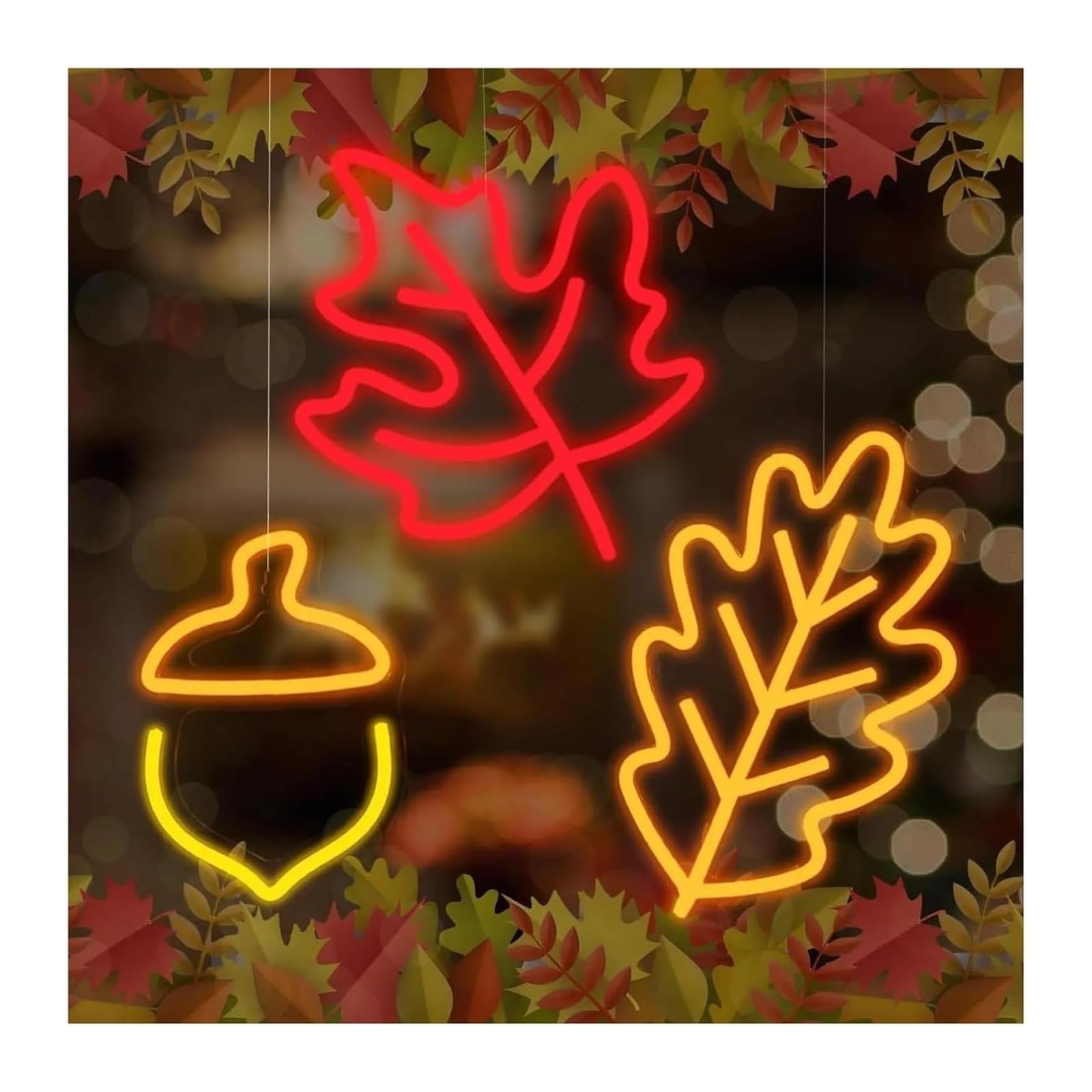 Generico Per la decorazione delle feste con insegne al neon, acero per foglia, nocciola, autunno per(A)