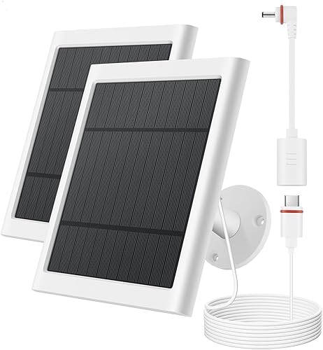 Miniatura 26 de Panel solar para cámara de anillo, cargador solar de 4 W compatible con focos de anillos y batería de cámara para exteriores, cable de 10 pies