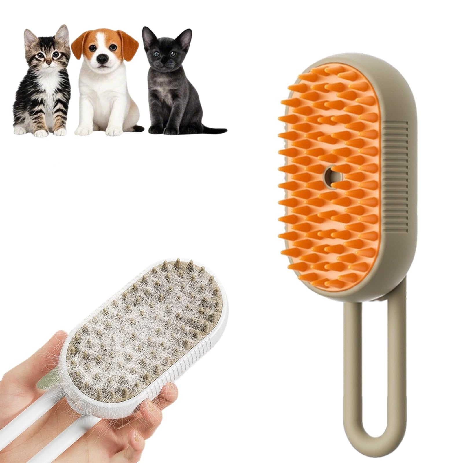 Spritz Defur Comb for Cats Dogs, 3-in-1 Steam Grooming Brush for Dogs and Cats, 2025 New Model Multi-Function Pet Silicone Brush for Shedding Loose