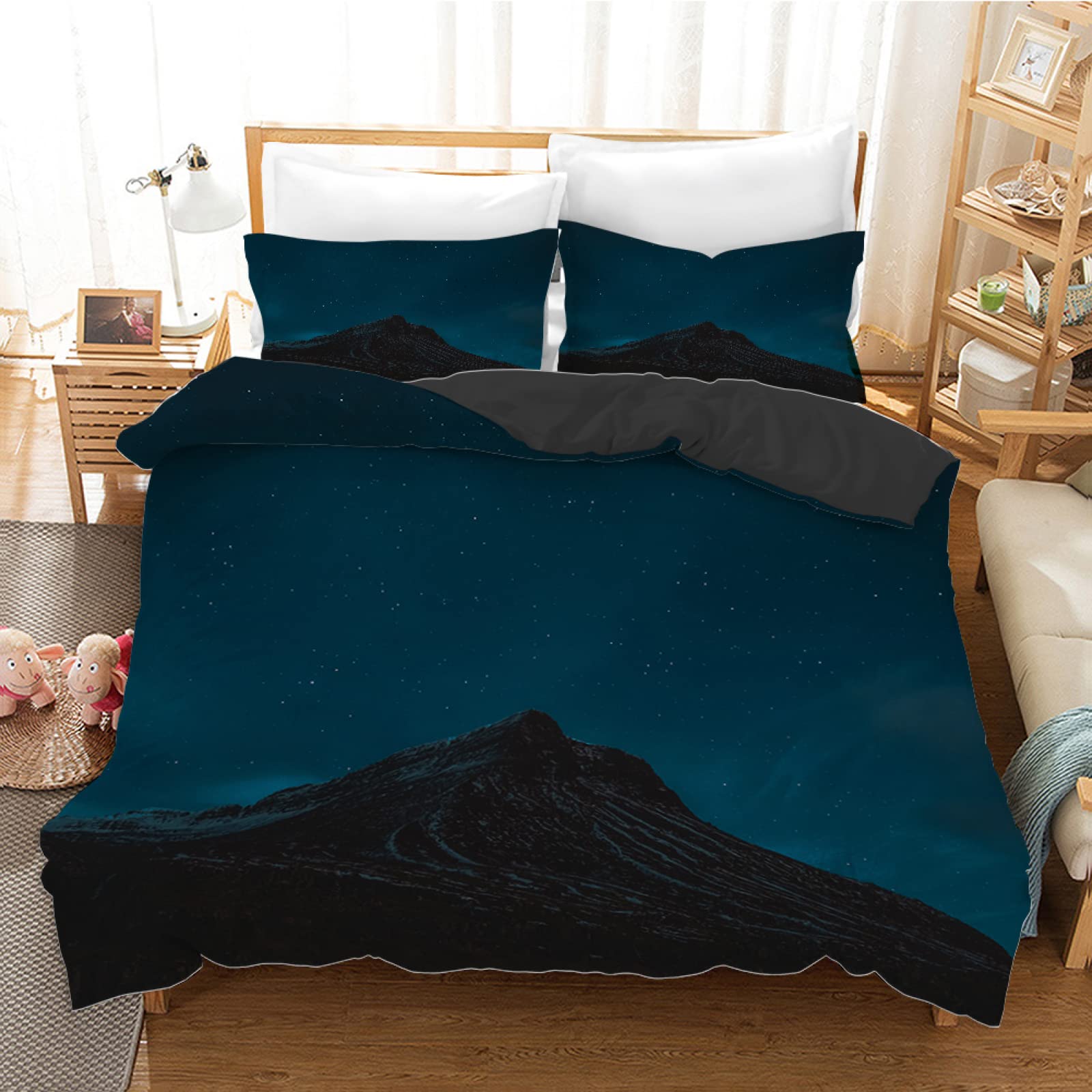 Parure de lit 90x190 enfant montagne noire pour offrir aux petits