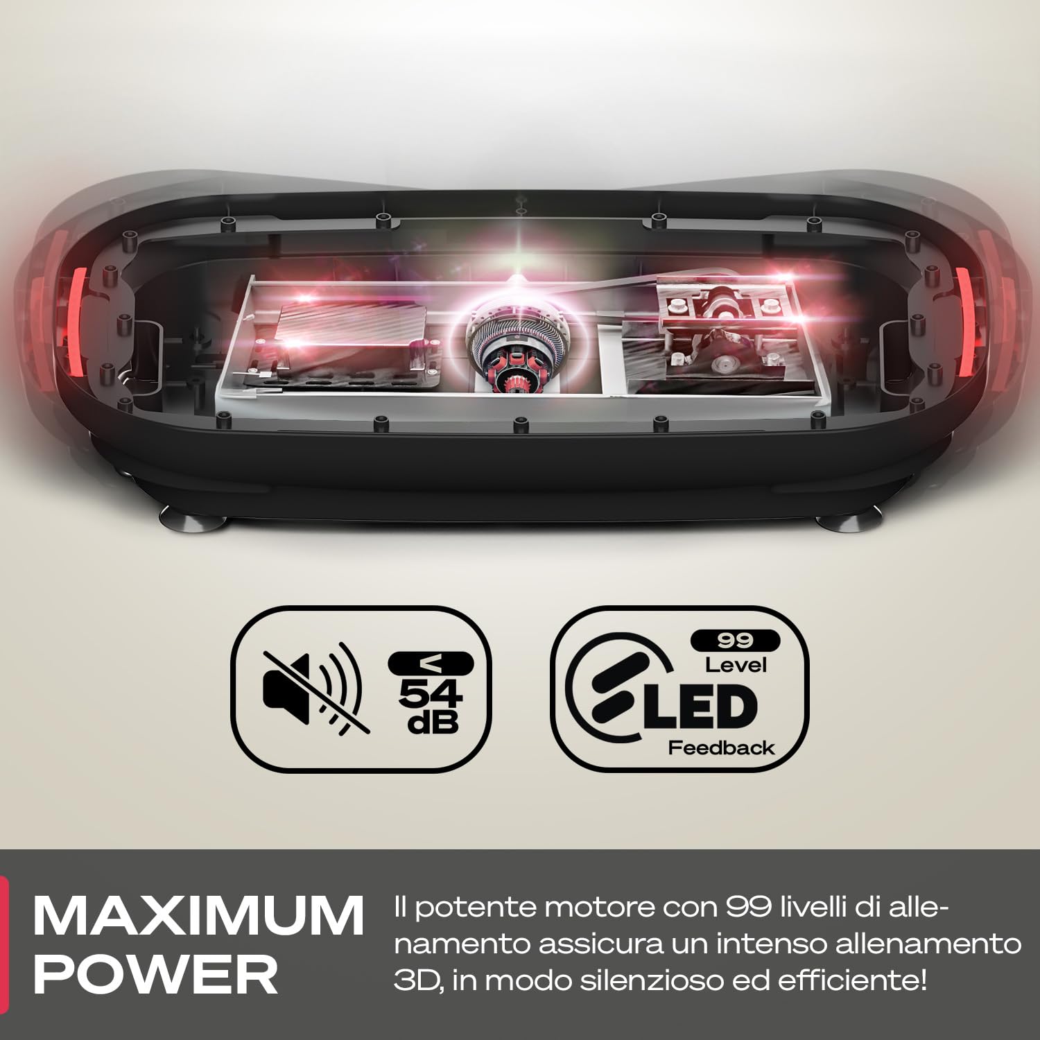 Sportstech VP275 – Piastra vibrante per la casa – 99 livelli di allenamento – Marchio di qualità tedesco – Fitness Training – Brucia i grassi e costruzione muscolare – Design antiscivolo 3D – App STL
