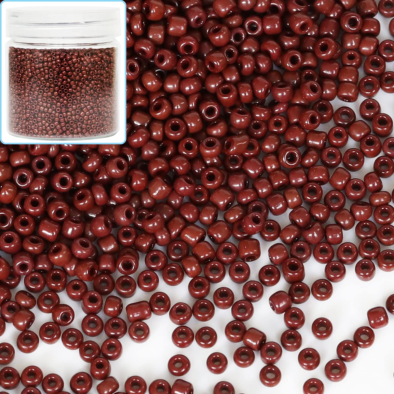 Bala&Fillic 12/0 Glass Seed Beads About 10000pcs in Box Size 2mm Opaque Coffe Seed Beads for Jewelry Making (Coffe)