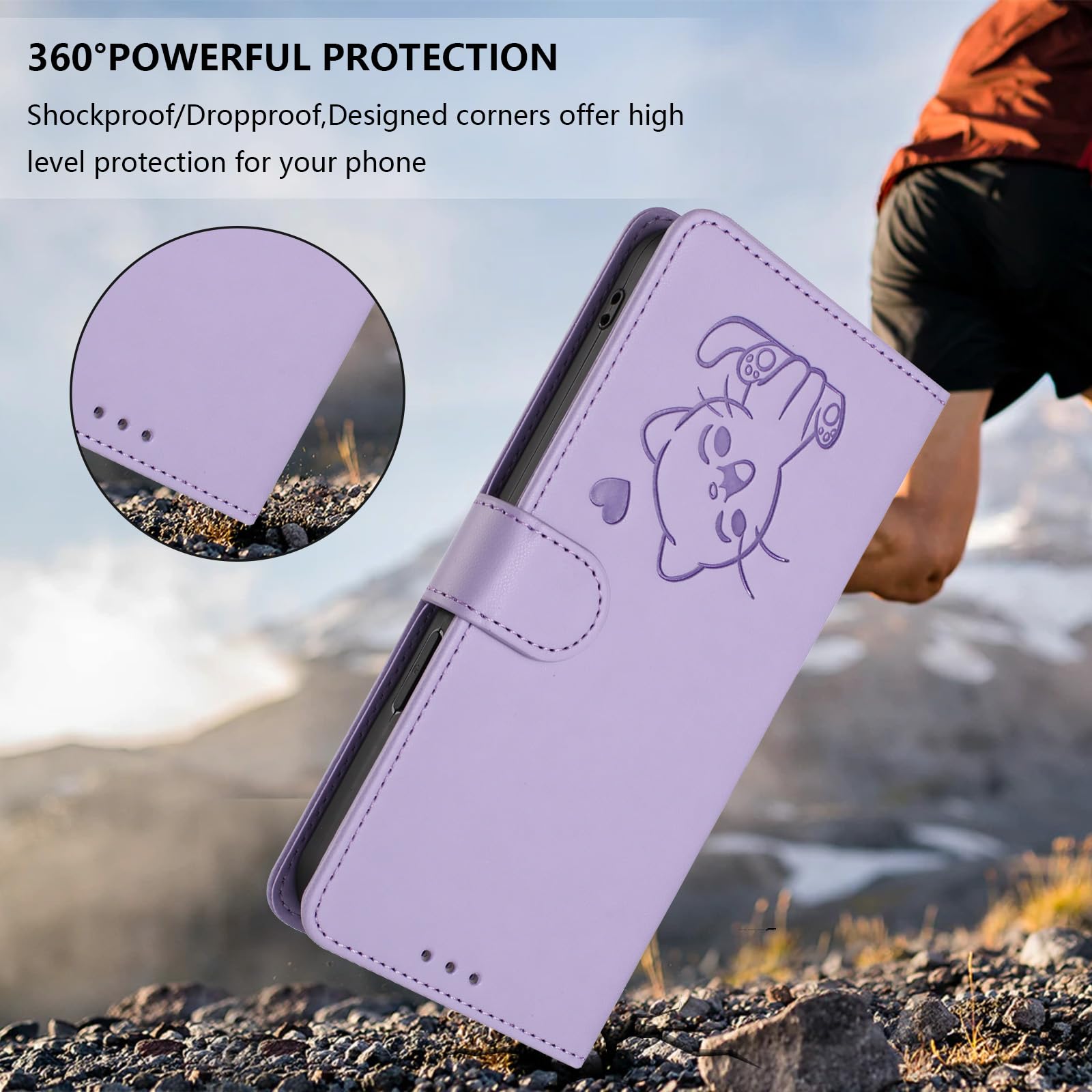 Amazon.co.jp: HAOFUGUI 手帳型ケース for OPPO A79 5G, 猫型押し PU