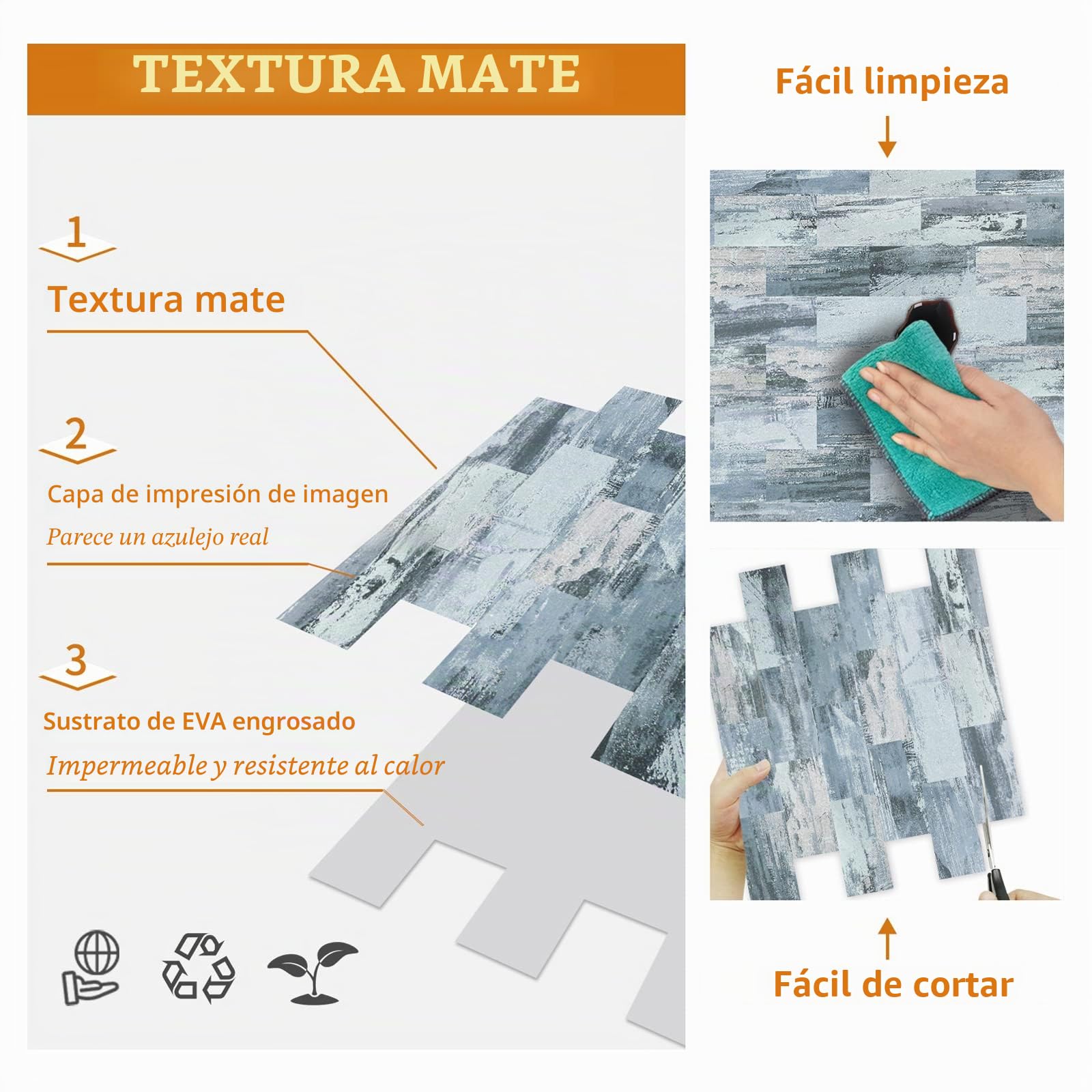 HENGMEI Adhesivos para azulejos 3D, paneles de pared de PVC, azulejos autoadhesivos para baño y pared de cocina, 34 x 29 cm, 10 unidades (color C)