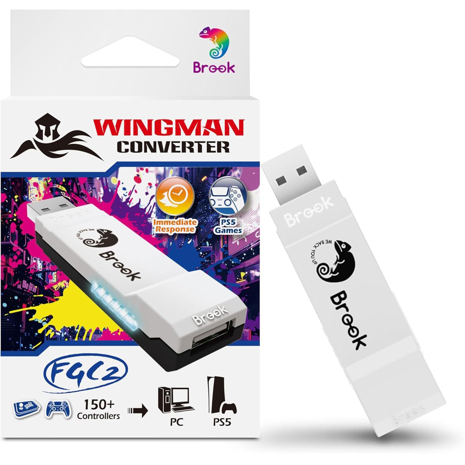 Mcbazel Wingman FGC 2 Convertitore per PS5, Controller cablato PS5/PS4/XBox Series X|S/Xbox One/Xbox Elite/NS Switch/Arcade Stick da PS5/PC Windows