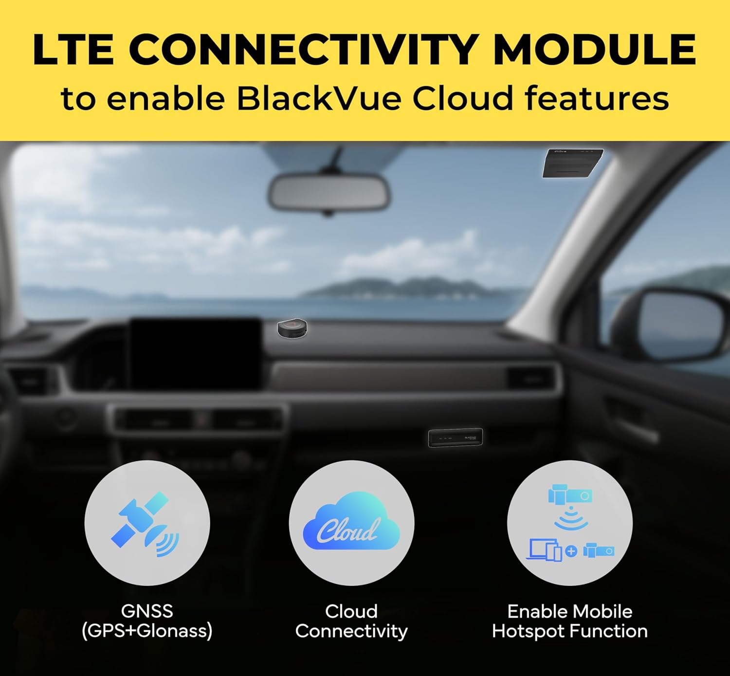 BlackVue DR770X Box-3CH Pro 64GB Dash Cam - 3 Small Cameras (Full HD Front-Interior-Rear) + Secure Recording Box, Parking Mode, Free SD Card, Up to 512GB, Wi-Fi, GPS, Cloud Features Dashcam