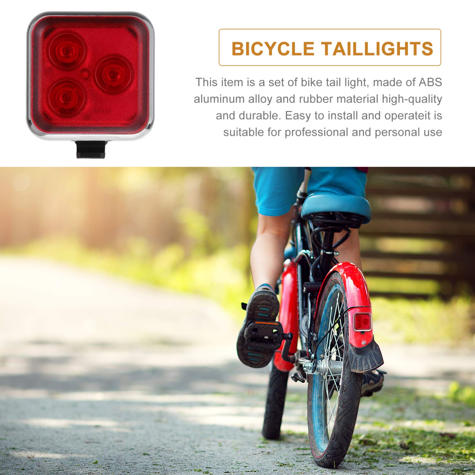 ibasenice 1 Set Bicycle Light Rechargeable Cycling Front Cycle Lights Tail Waterproof Taillights Bike Bike Accessories Abs Red