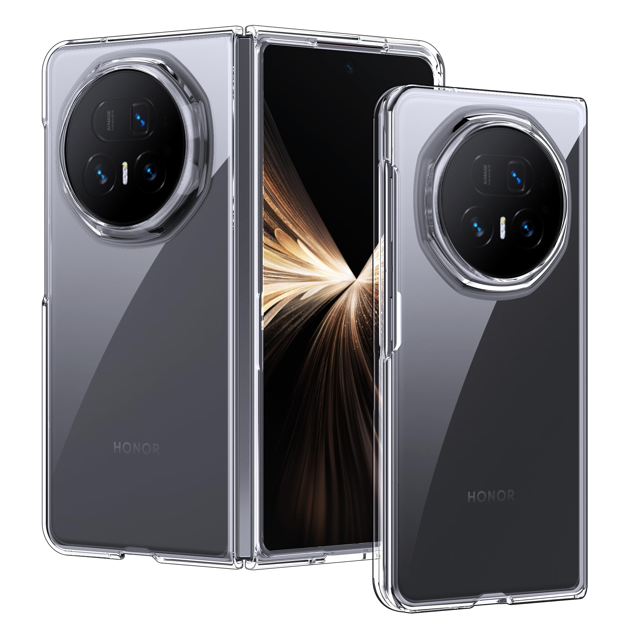 Compliant with Honor Magic V5 2025 Case | CrystalClear Anti-Yellow PC | Military Shockproof | 0.3mm Raised Bezels | Ultra-Thin (1.3mm)