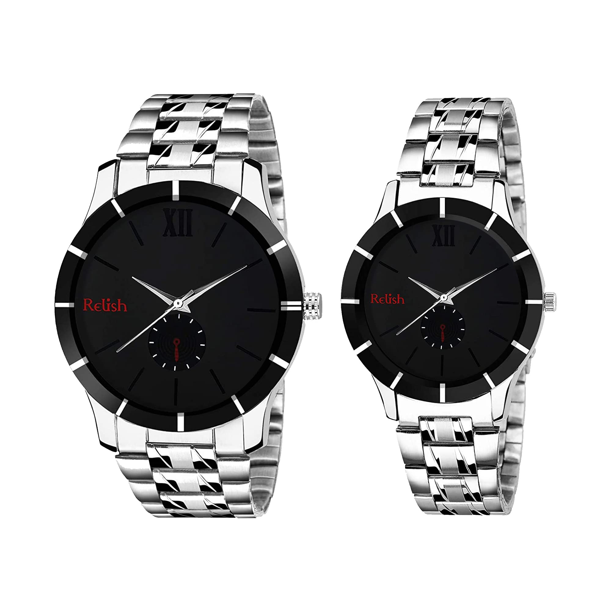 Relish Analogue Silver Chain Watch for Couple Mens and Womens | Bhaiya Bhabhi Rakhi Gift (B09X2SHXPX) Amazon Price History, Amazon Price Tracker