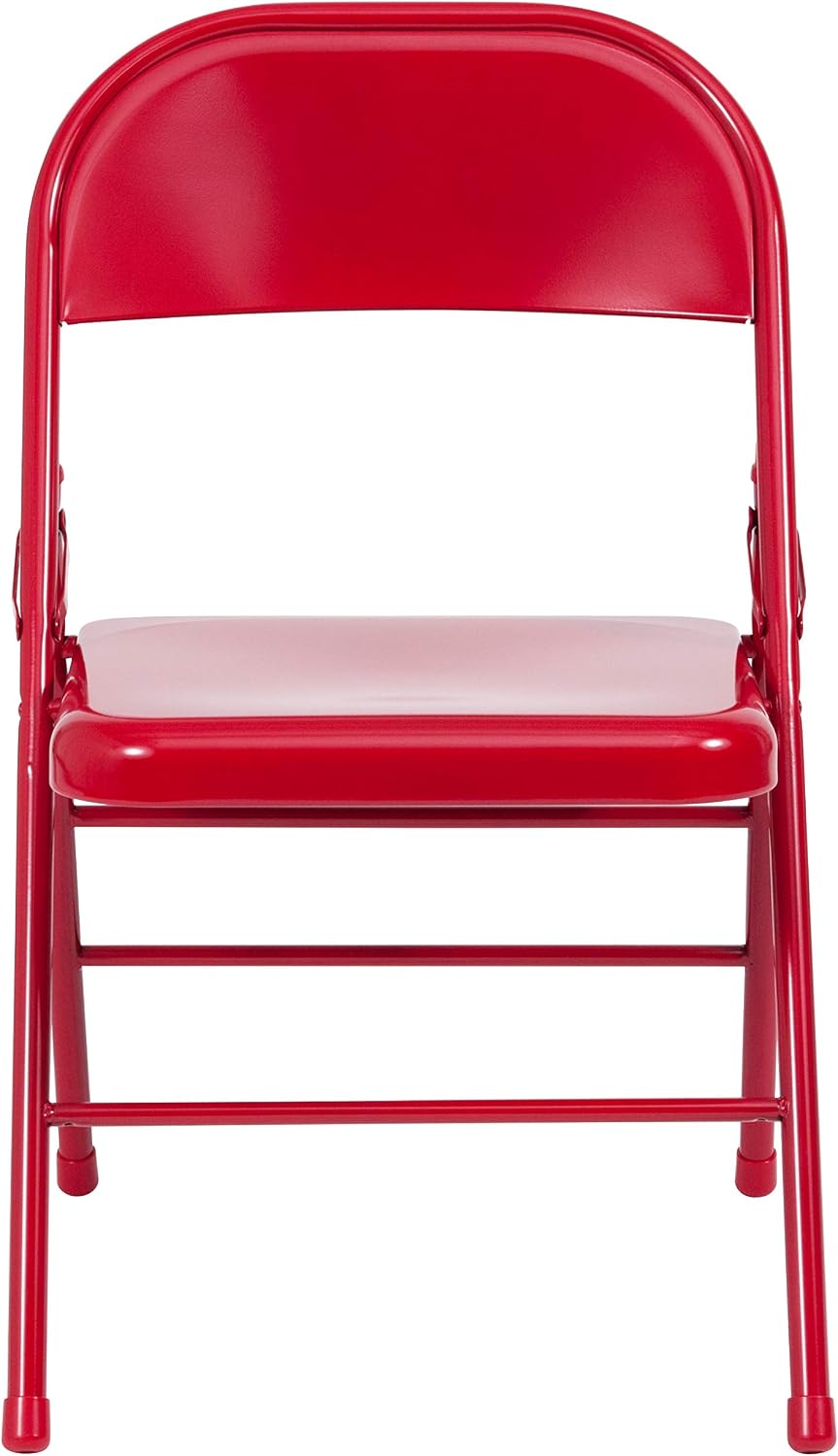 Flash Furniture 4 Pack HERCULES Series Triple Braced & Double Hinged Red Metal Folding Chair