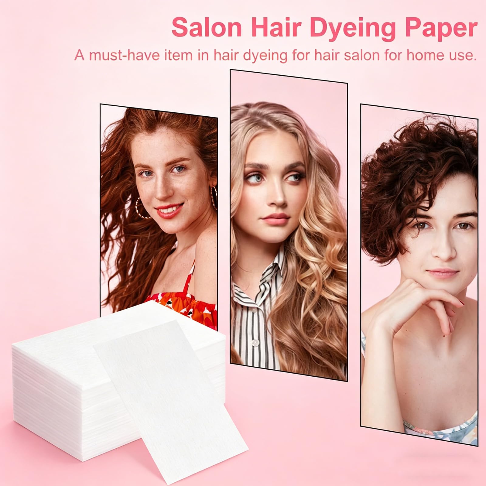 Papel Permanente Desechable,300 PCS Papel para Rizar Resistente al Calor,Papel Reutilizable para Rizar el Cabello,Kit Permanente para Salón y Peluquería Doméstica