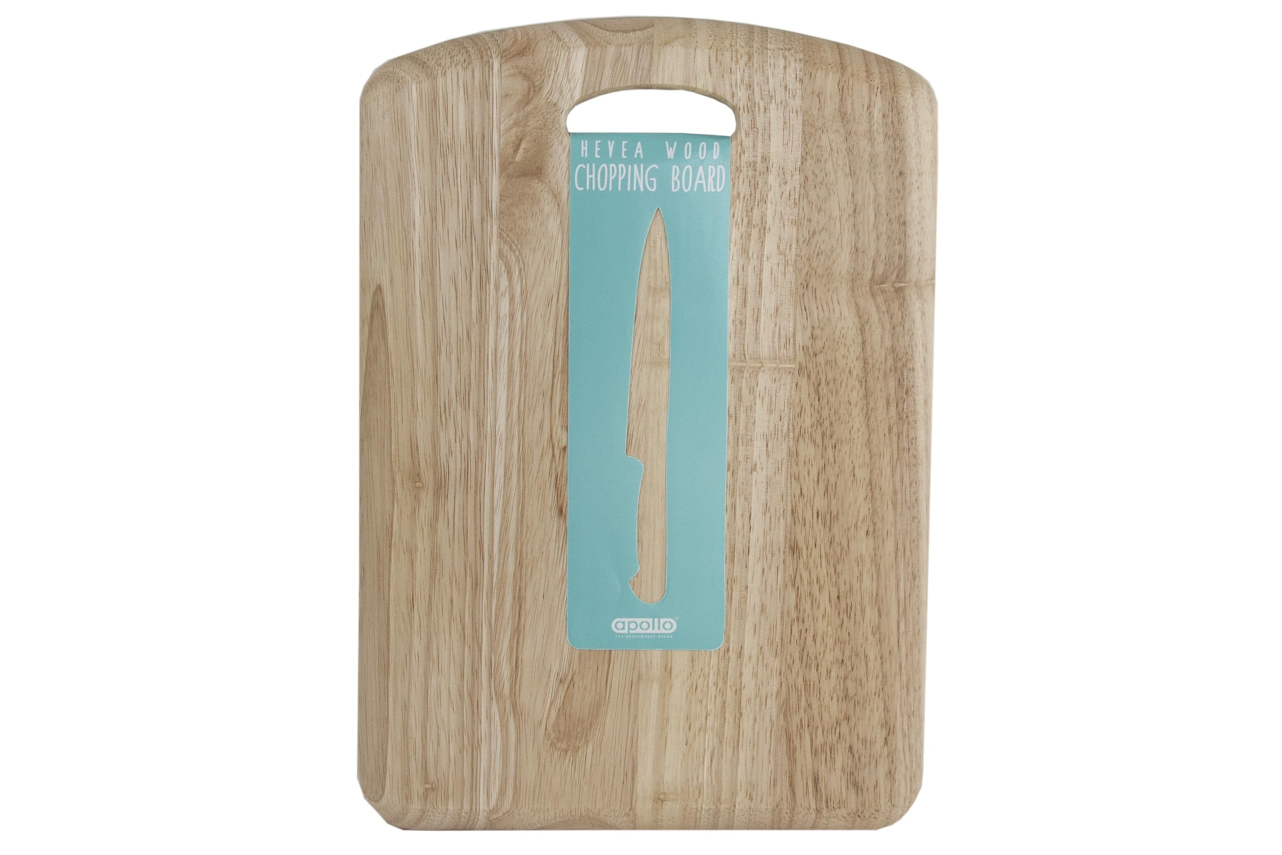 apollo THE HOUSEWARES BRAND RB Handle Board Small, Natural Rubber Wood, Serving Platter, Charcuterie Cheese Board, Size: Large, Natural - Image 2