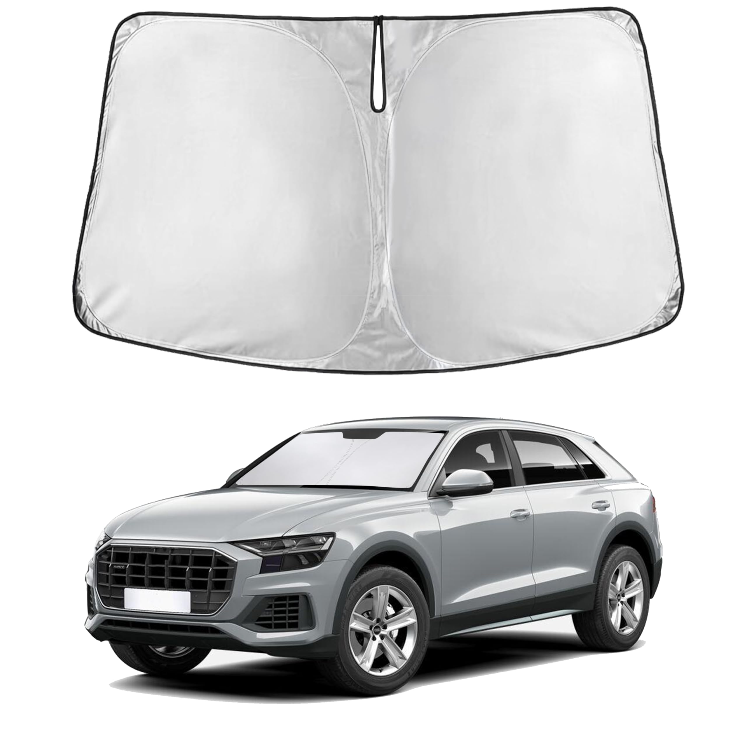 Econour Windshield Sunshade for Audi Q8 2019-2024 2025 2026, Sun Visor for Front Windshield & Window Sun Shade Cover, UV Heat Blocker & Protector, Car Accessories