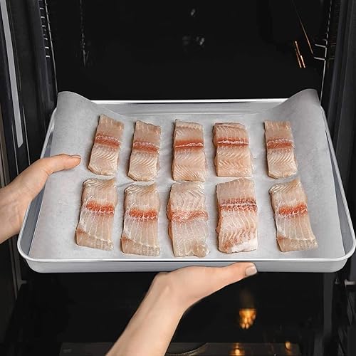 Miniatura 9 de TeamFar Bandeja para hornear bandeja para hornear de acero inoxidable saludable y no tóxica libre de óxido y menos palo fácil de limpiar y apta para