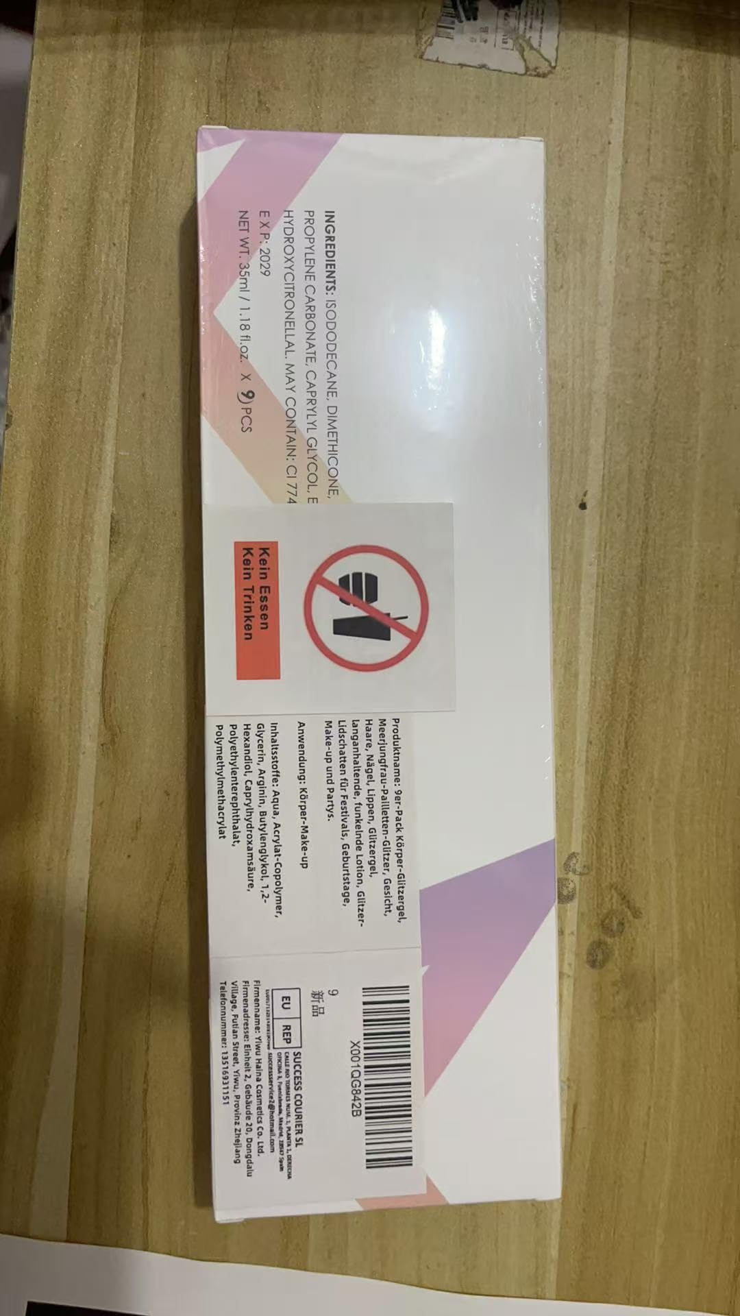 9 Szt. Żel z Brokatem do Ciała, Cekiny w Kształcie Syrenki, Trwały Brokat do Twarzy, Włosów, Paznokci, Ust i Powiek - Błyszczący Balsam na Festiwal, Makijaż, Imprezę