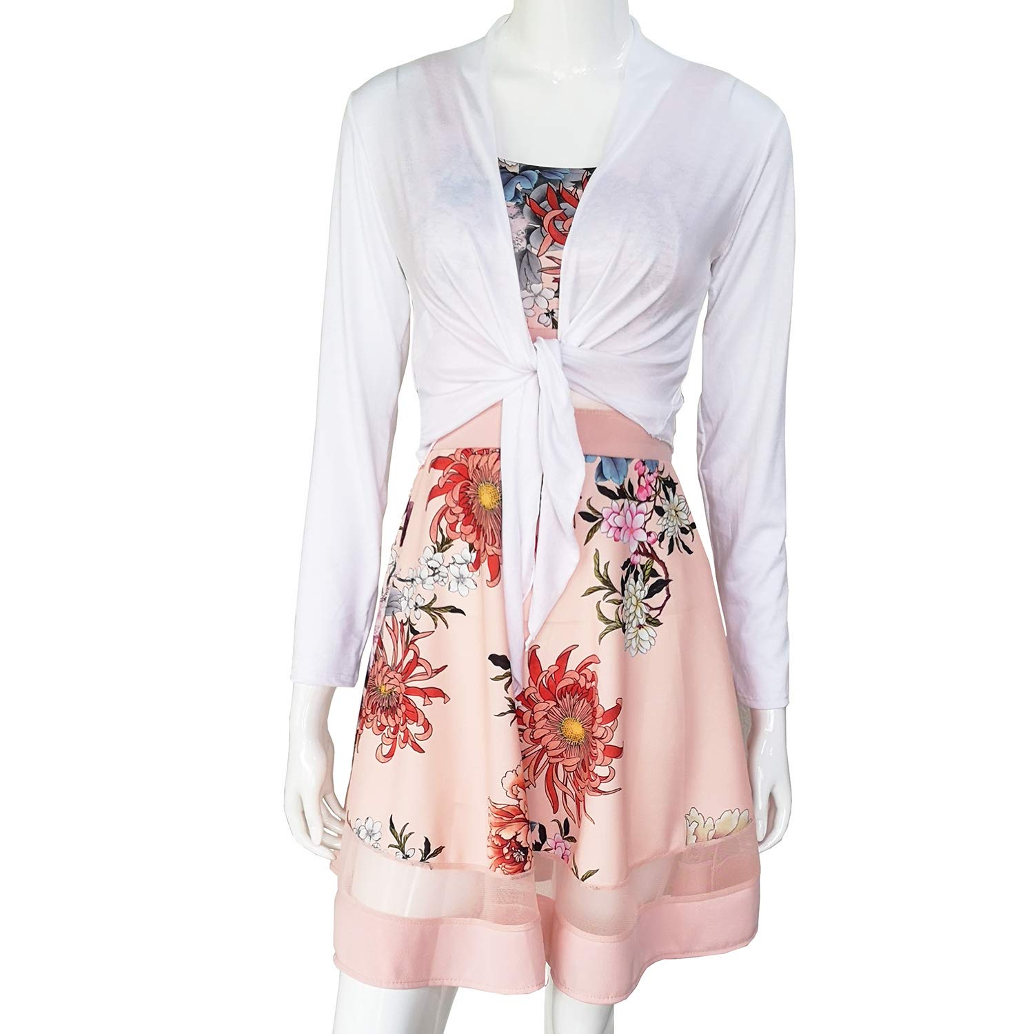 GLAMEXX24 Elegante Bolero da Donna Giacchetta con Maniche Lunghe