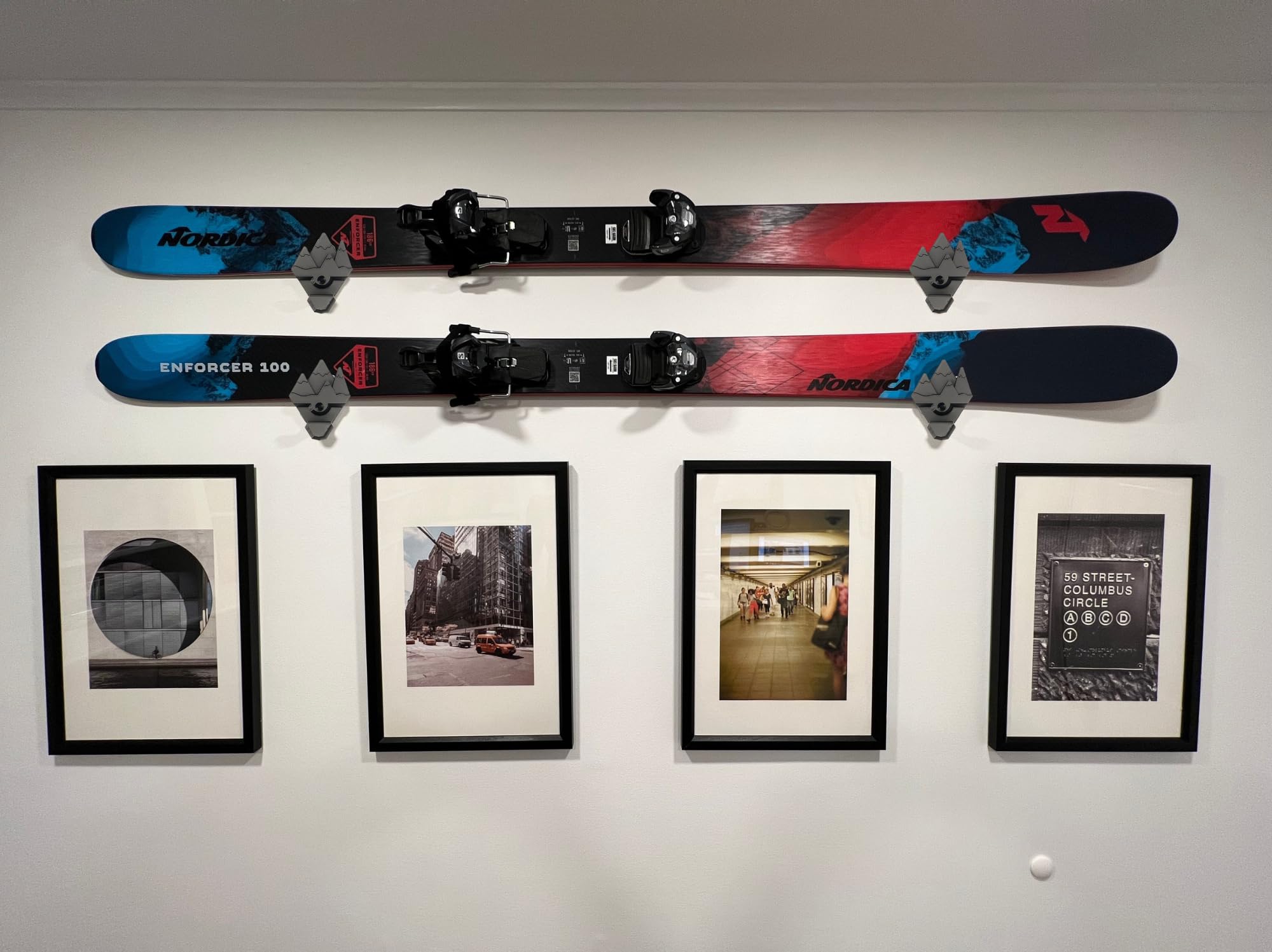 Homemade Ski Cross Country Ski Wall Rack Snowbird Ski Storage Wood