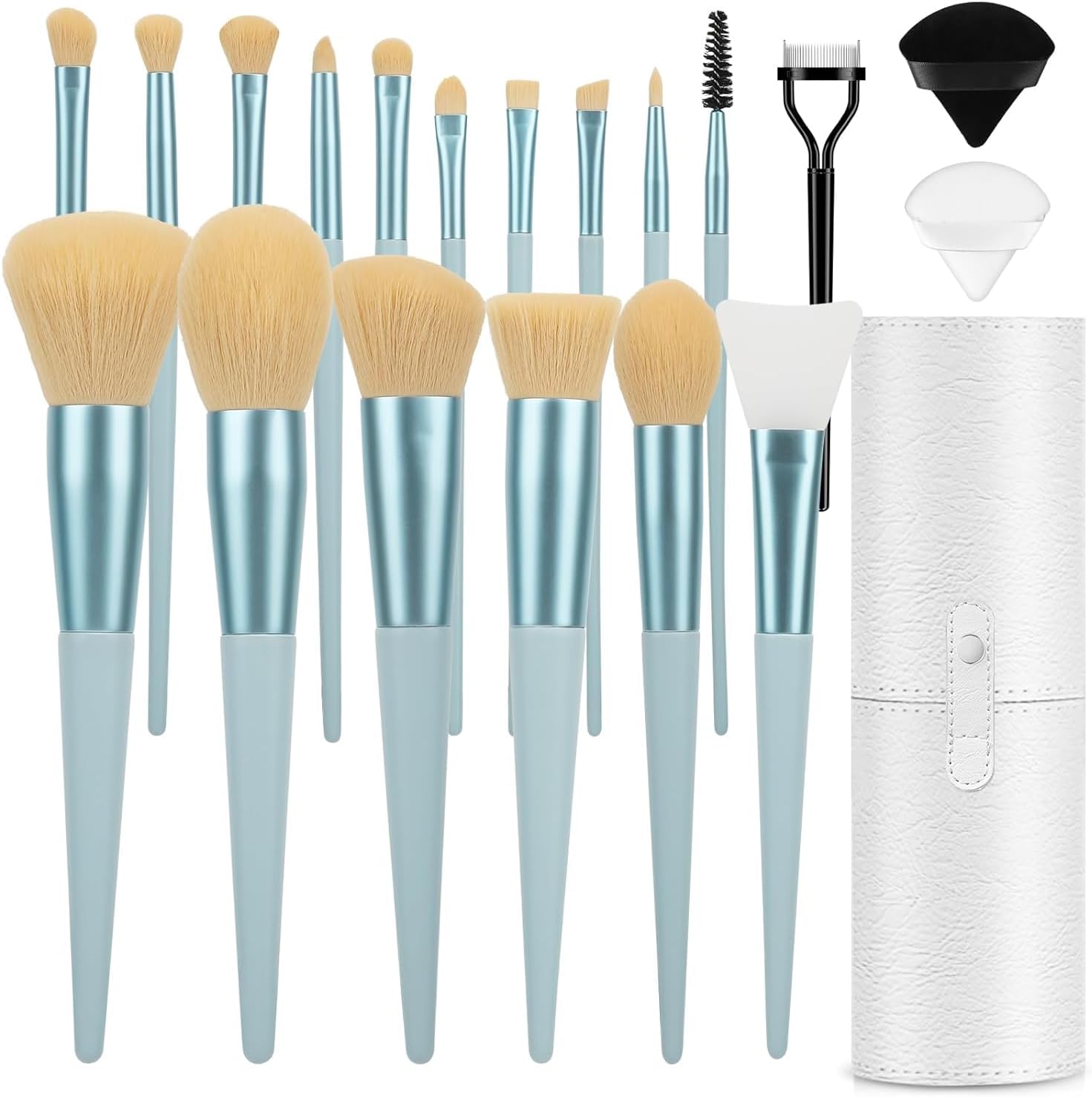 20-Pcs Makeup Brush Gift, Set Dual-Ended Multi-Functional Brushes Ideal for blending liquid foundation, concealer and cream blush