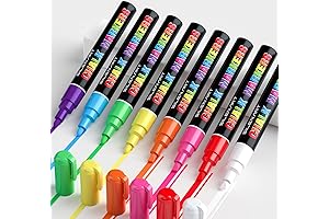 Liquid Chalk Marker Pens for Blackboards, Windows, Cars (8 pack)