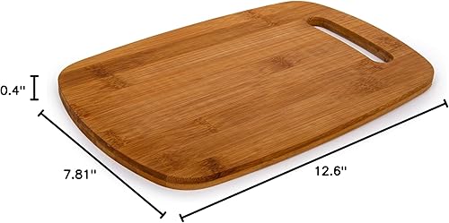 Miniatura 6 de Luciano Housewares, Tabla de cortar de bambú clásica beige, 12.6 x 7.87 pulgadas, 12.75 x 7.87 pulgadas