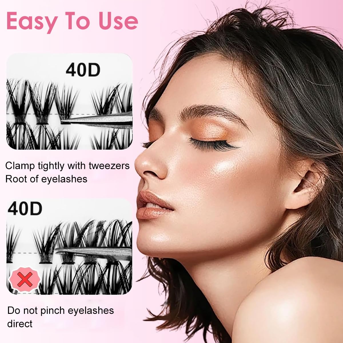 MAYCREATE® 540PCS Lash Clusters Cluster Eyelash Extensions D Curl Natural Wispy Eyelash Clusters Mega Volume Reusable Individual DIY Lashes Super Thin Band and Soft 4