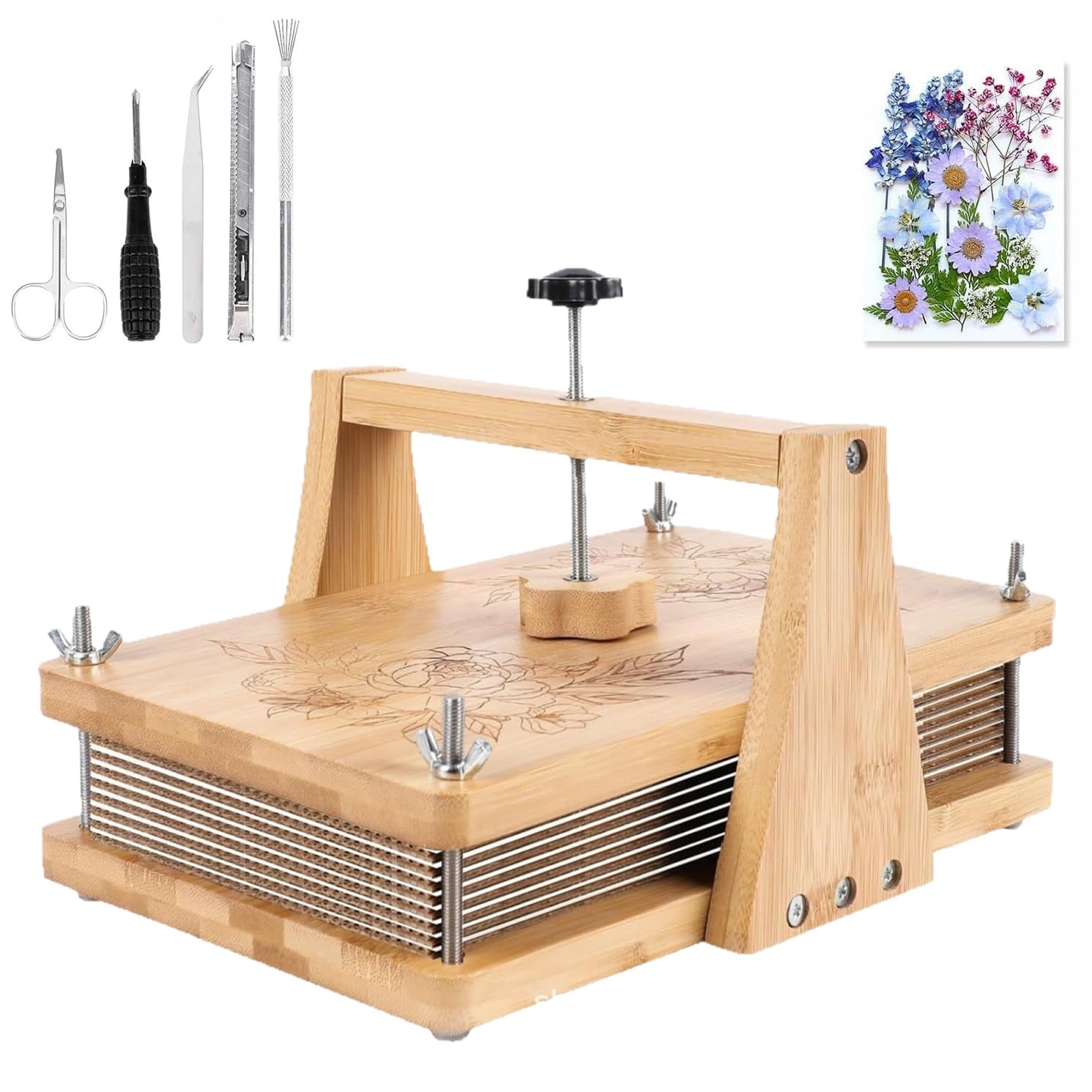 Blumenpress-Set 11„ X 8“ Mehrschichtige Pflanzenpresse Ideal für DIY-kunstprojekte für Erwachsene Spezialwerkzeug für Bastelfreunde Zum Konservieren von Getrockneten Blumen Und Pflanzen