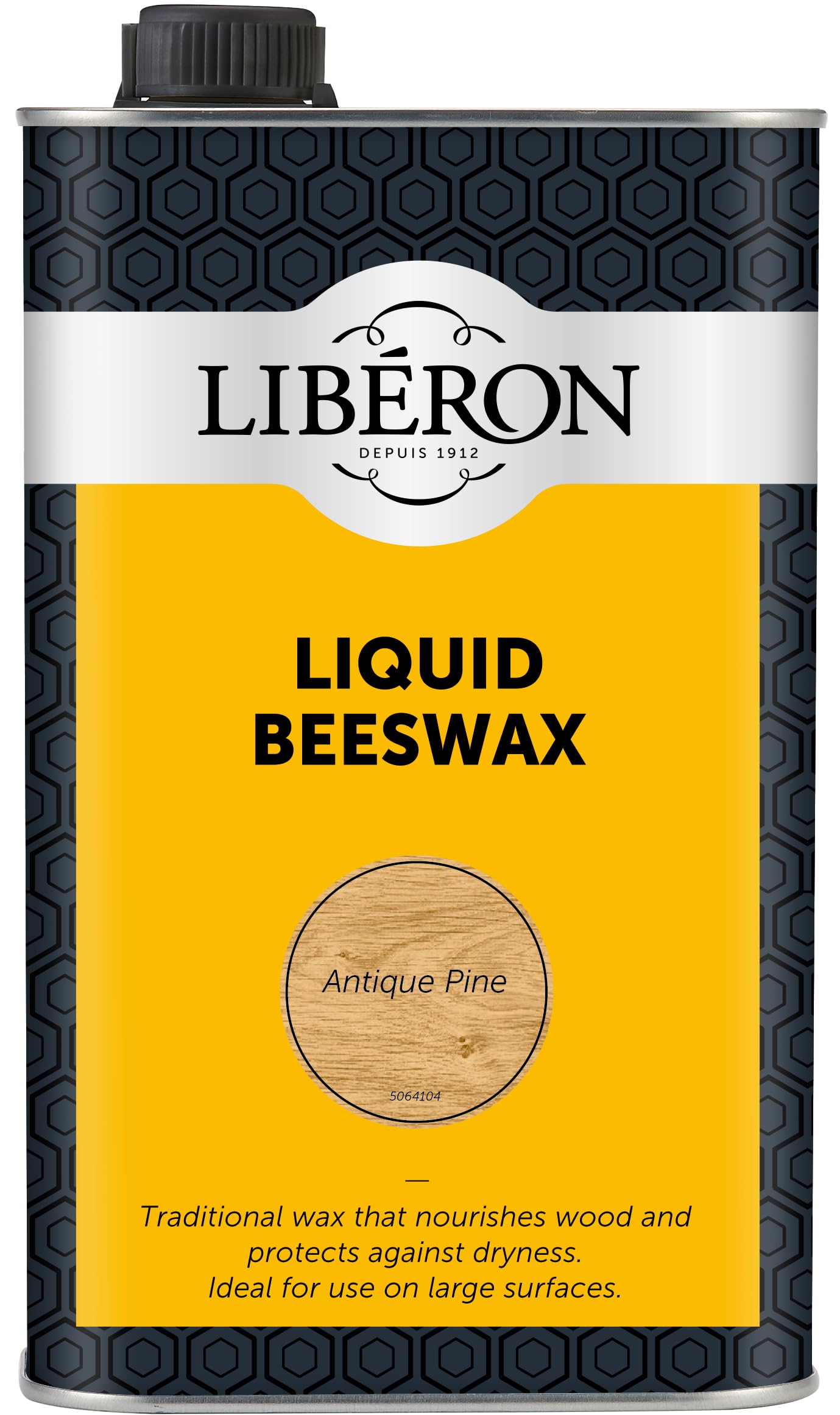 Libéron Liquid Beeswax with Pure Turpentine - Nourishes & Revives Interior Wood - Enhances Natural Character & Sheen - Ideal for Large Surfaces & Furniture - Antique Pine - 1 Litre
