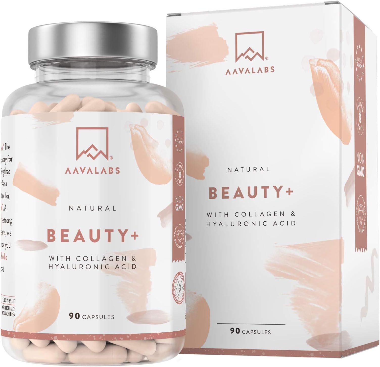 Hydrolyzed Porcine Collagen Supplement - Supports Hair Growth, Skin, Nails and Joints - Collagen Complex Contains Vitamin C, Hyaluronic Acid, Zinc, Biotin, Selenium - 90 Collagen Capsules for Women