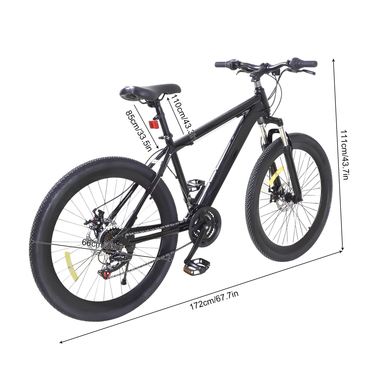 Mountain bike da uomo, 26 pollici, 21 velocità, in acciaio al carbonio, altezza regolabile, con doppi freni a disco, per uomo/donna/ragazzo/ragazza