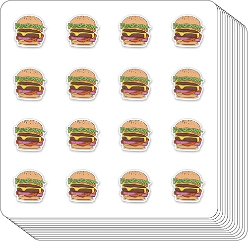 Calcomanías para planificador de hamburguesas, álbum de recortes de 0.5 pulgadas para niños, calendario, manualidades, paquete de 208