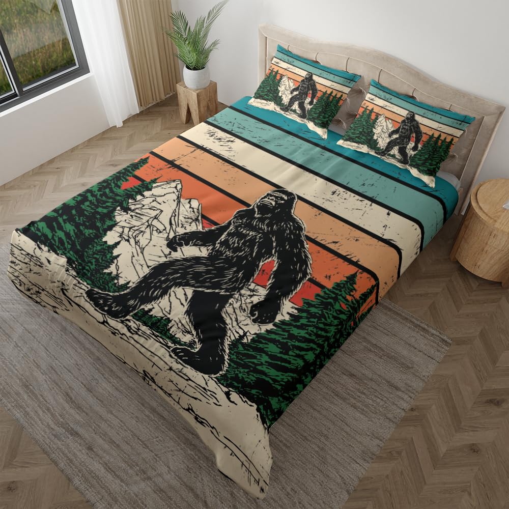 Camelliaa Shop Bigfoot in Forest Bedding Set, Bigfoot in Forest Bed Set