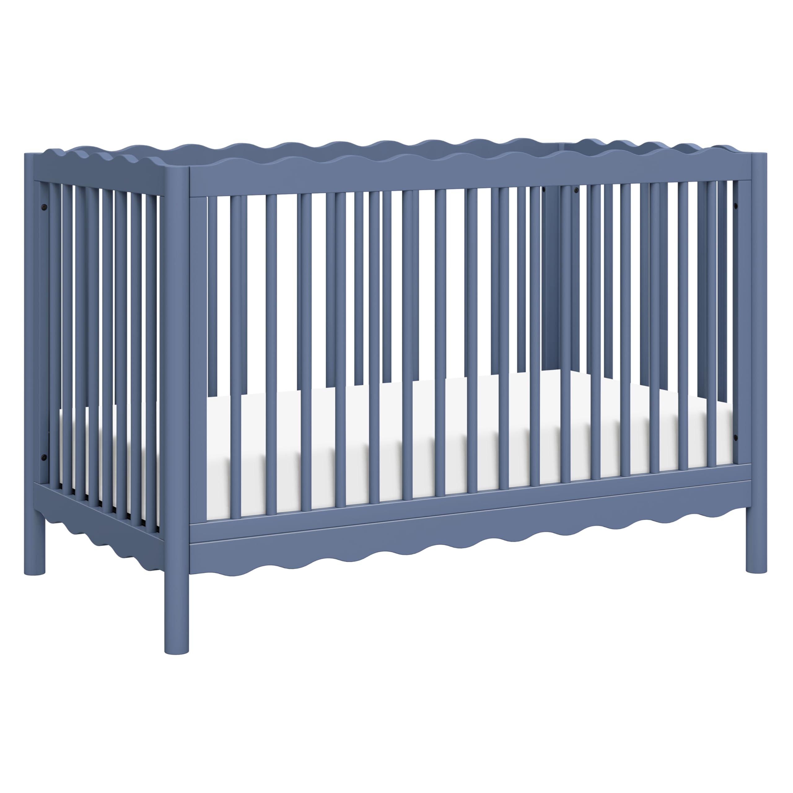 Babyletto Swell 4-in-1 Convertible Crib with Toddler Bed Conversion Kit in Cove Blue, Greenguard Gold Certified, Made of 100% Solid Wood
