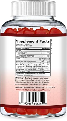 Miniatura 8 de SHIFAA NUTRITION Gomitas de vinagre de sidra de manzana Halal. Gomitas de limpieza y desintoxicación ACV para apoyo inmunológico y digestión.