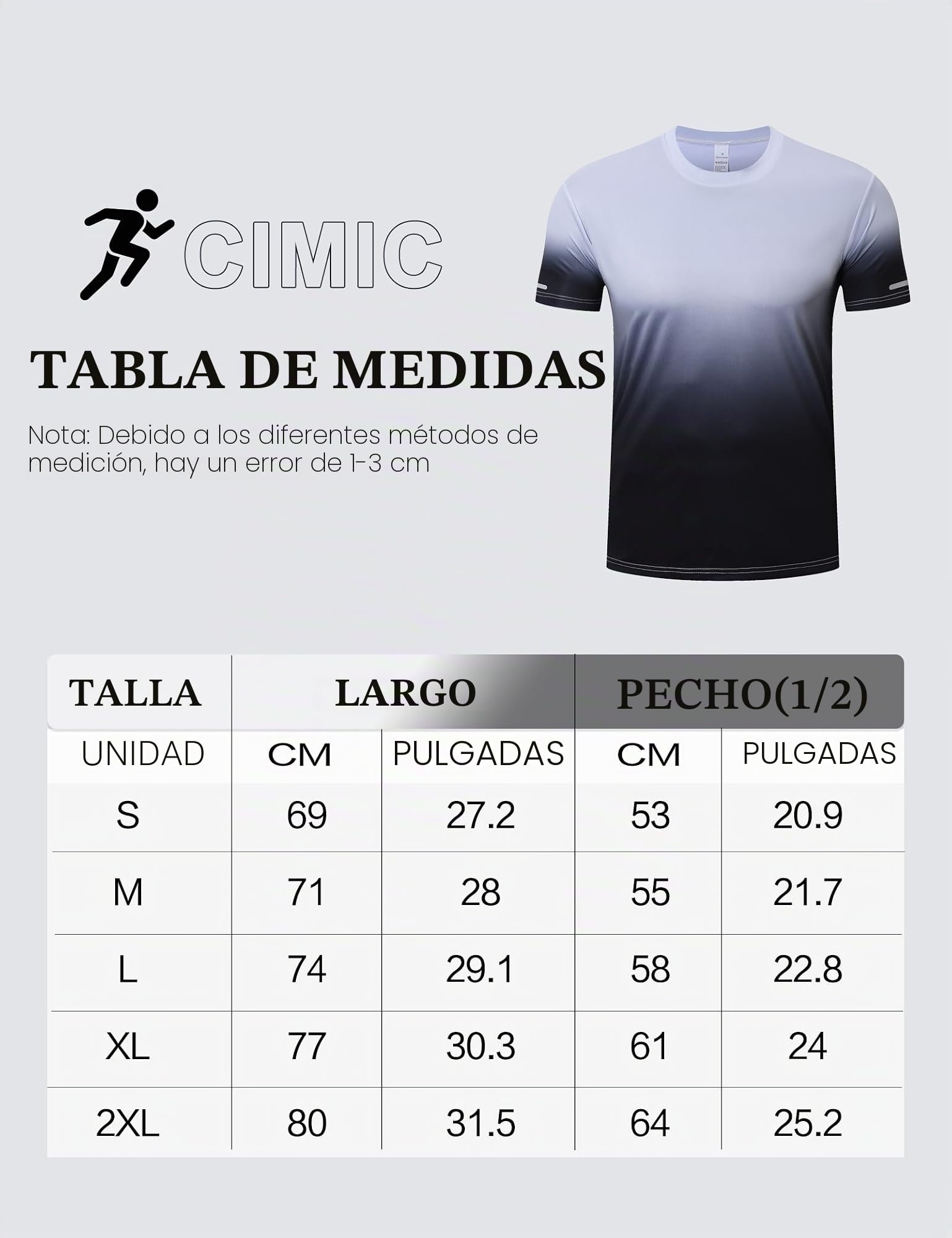 Cimic 1 o 3 Piezas Camiseta Deporte Hombre, Impresión Camisetas Manga Corta Hombre, Secado Rápido Respirable para Running Gimnasio