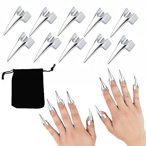 10 Pack Metal Back Scratcher Claw Rings for Women &