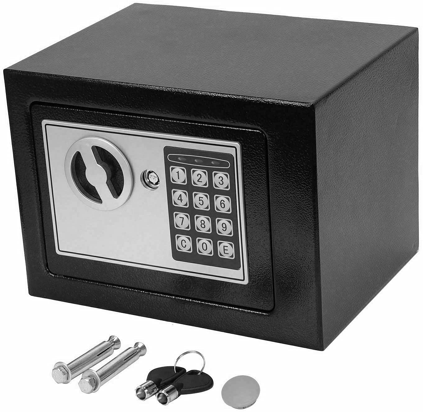 Digital Electronic Safe Box Small Home Office Security Safe with Digital Lock Wall Cabinet Safe for Jewelry Money Gun Valuables,Solid Steel with 4 Batteries