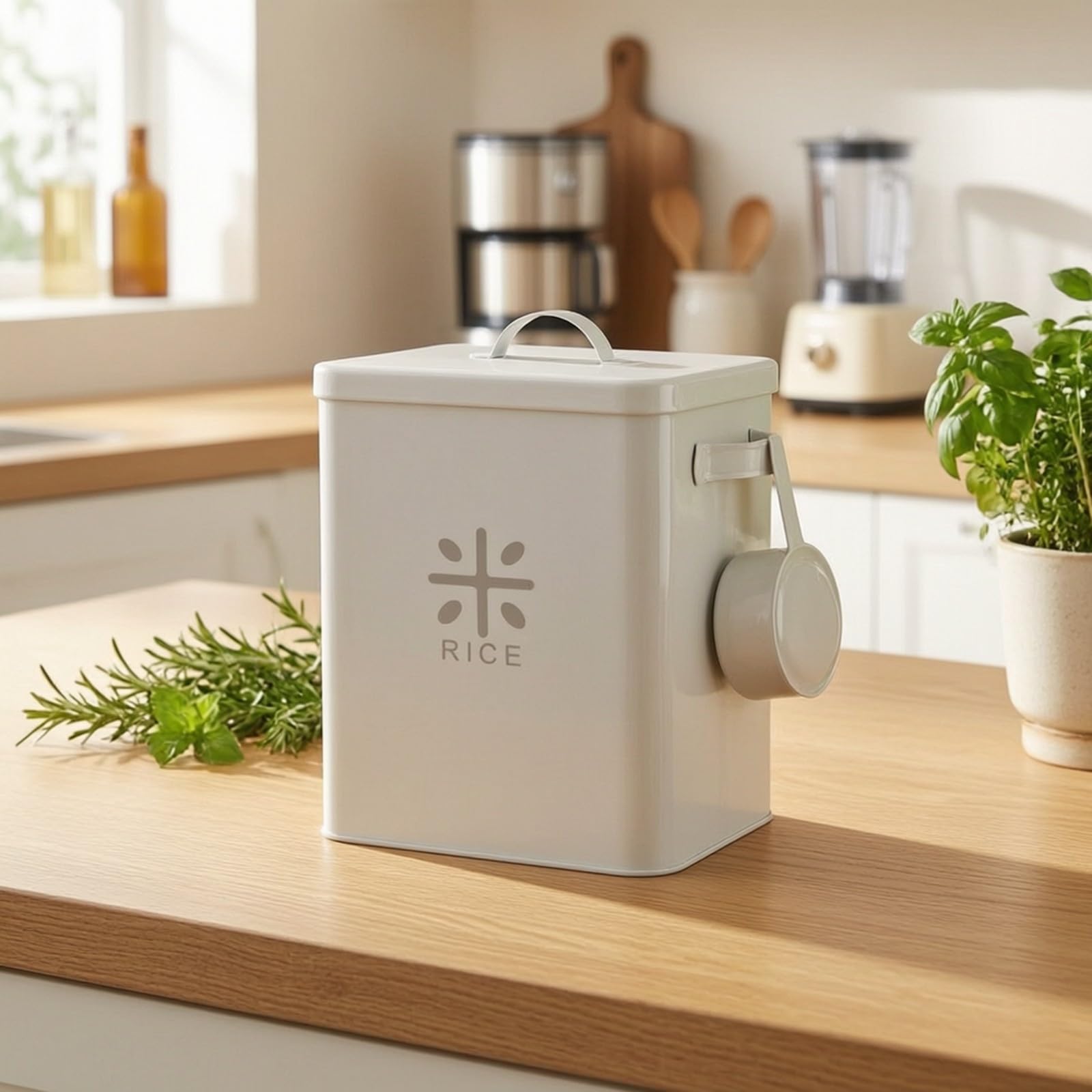 KESOTO Contenitore Ermetico con Mirino Resistente All'umidità Scaffale da con Coperchio Grande Capacità Secchio Del Riso per Appartamento, Verde