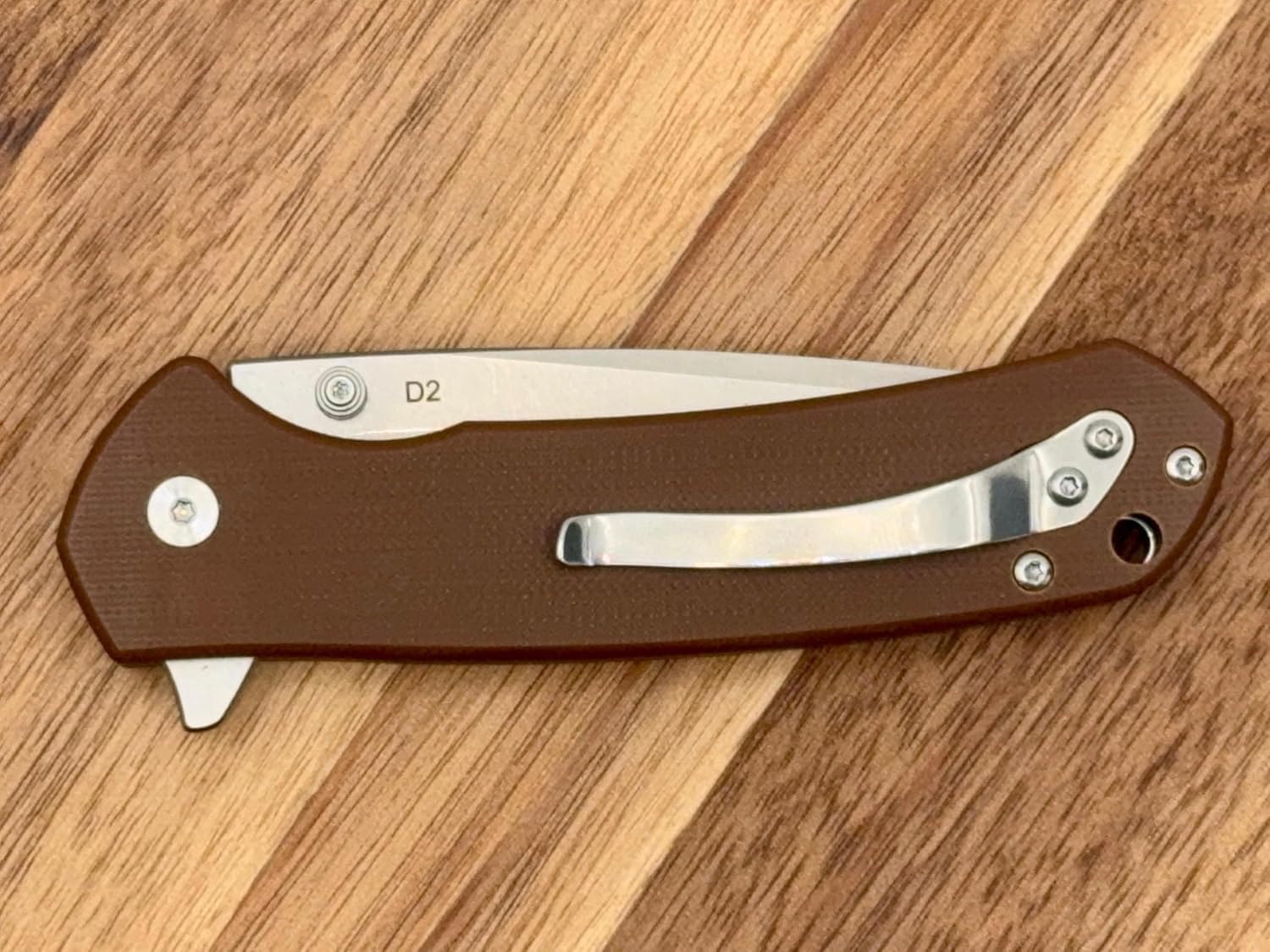 SliceElite Badlands EDC Folding Knife 3.7 Inch D2 Steel Tanto Blade Brown G10 Handle Button Lock Pocket Knife for Men Women Camping Hunting Outdoor EDC Gear Pocket Knives Lightweight Tool Gift