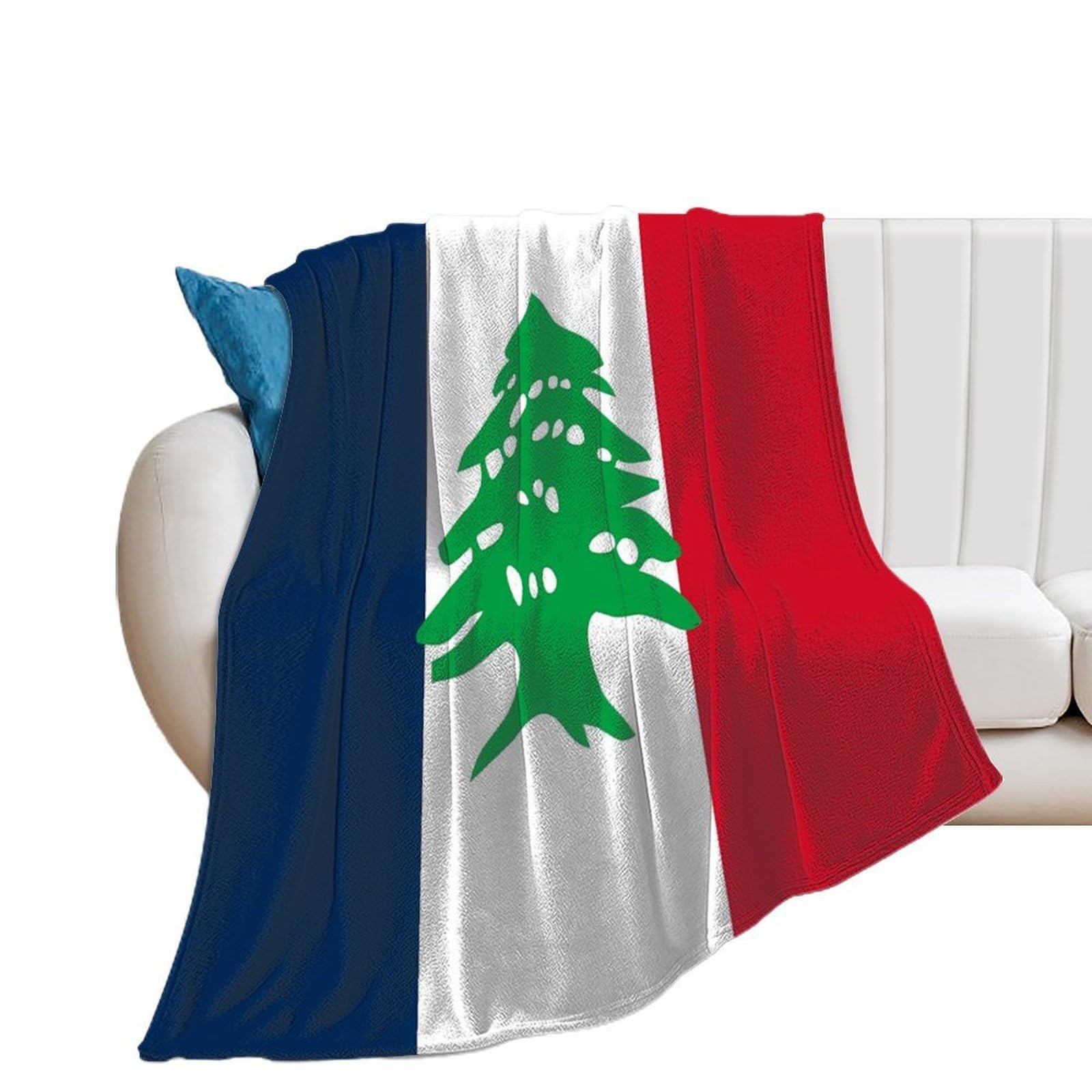 OUTBDNVFSA Flag Lebanese French Throw Blanket Lightweight Summer Blankets for Bed Sofa Camping Travel