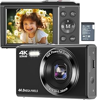 Digital Camera, FHD 4K Vlogging Camera Autofocus 44MP Digital Camera with 16X Digital Zoomd YouTube Portable Compact Small...