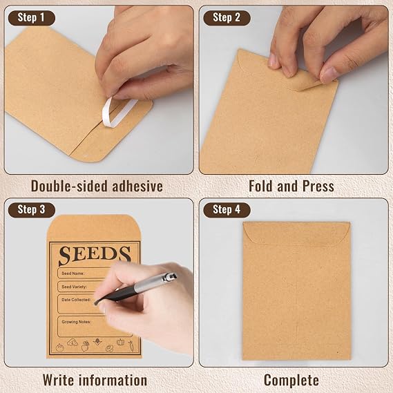 150pcs Seed Saving Envelopes 4.7x3.1 Inch