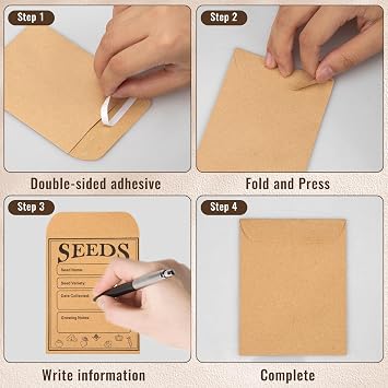 150pcs Seed Saving Envelopes 4.7x3.1 Inch