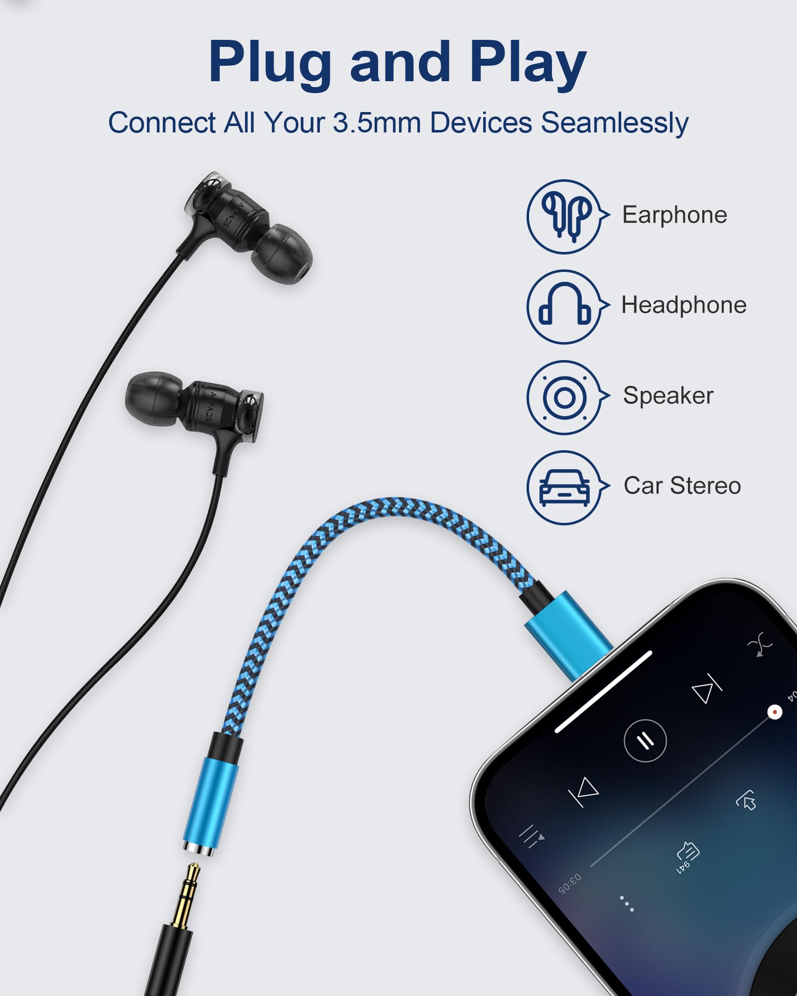 [Apple MFi Certified] iPhone 3.5mm Headphone Adapter, 2Pack Lightning to 3.5mm Headphone Jack Converter Audio Adapter iPhone Aux Adapter Dongle for iPhone 14 13 12 11 Pro Max Plus XR XS 8 iPad iPod