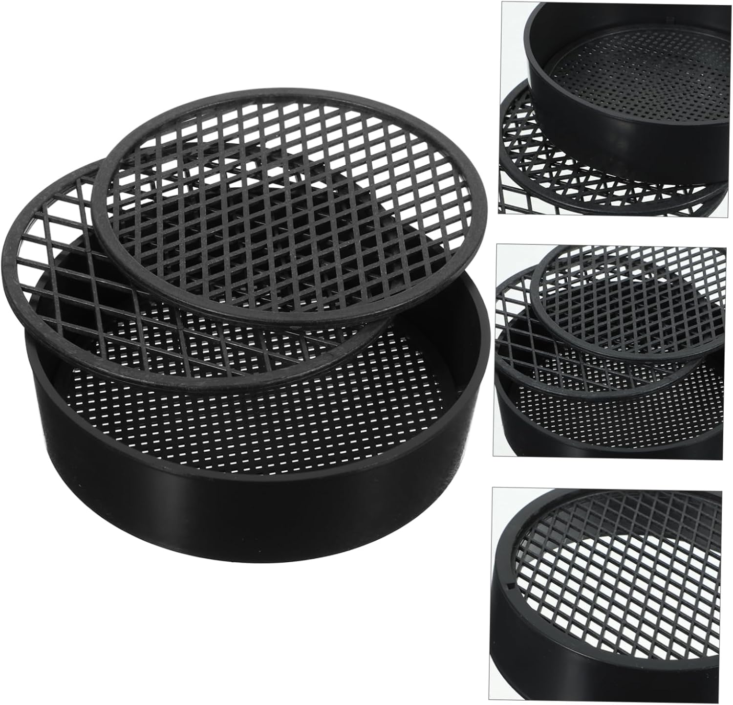 Holibanna 3sets Soil Sieves Interchangeable Mesh Sifting Tools for Gardening Soil Sifting and Rock Filtering for Beach Play and Gravel Sorting