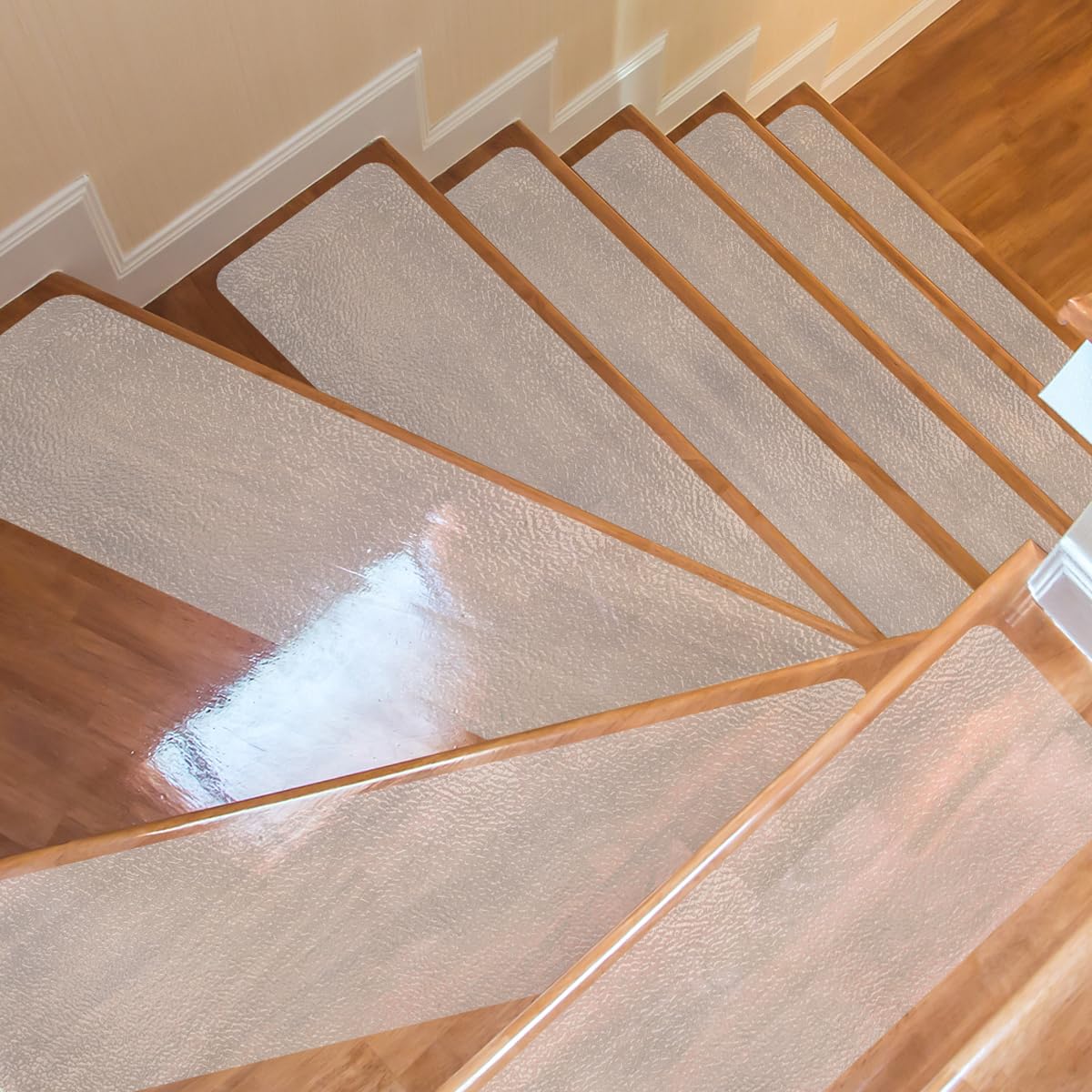 18 Stück Antirutsch-Treppenmatten 15x60cm - Transparente Stufenmatten Für Holztreppen