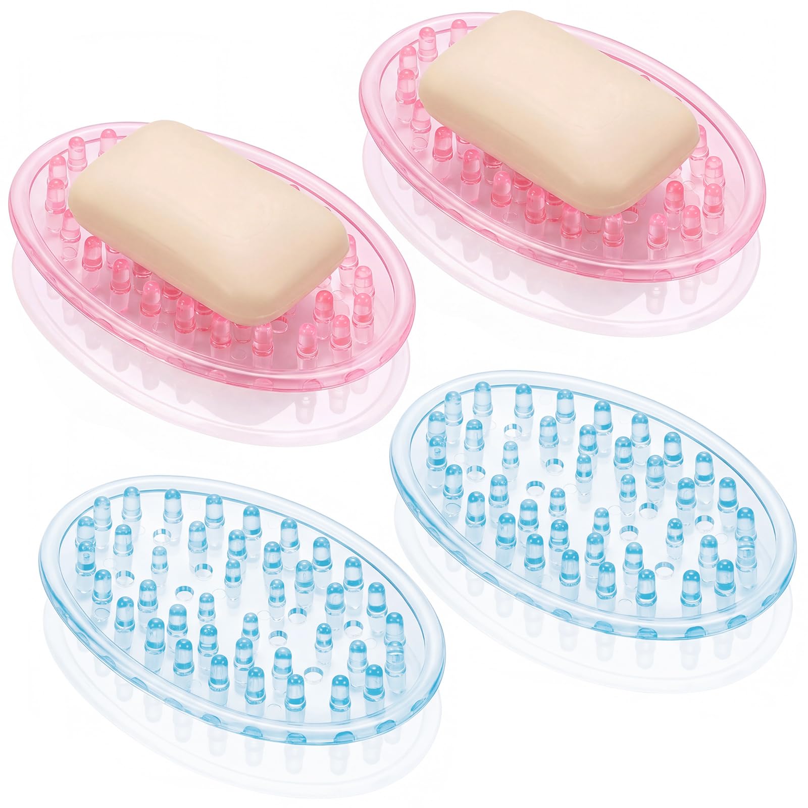 Porte-savon pour cuisine et comptoir de douche rose et bleu