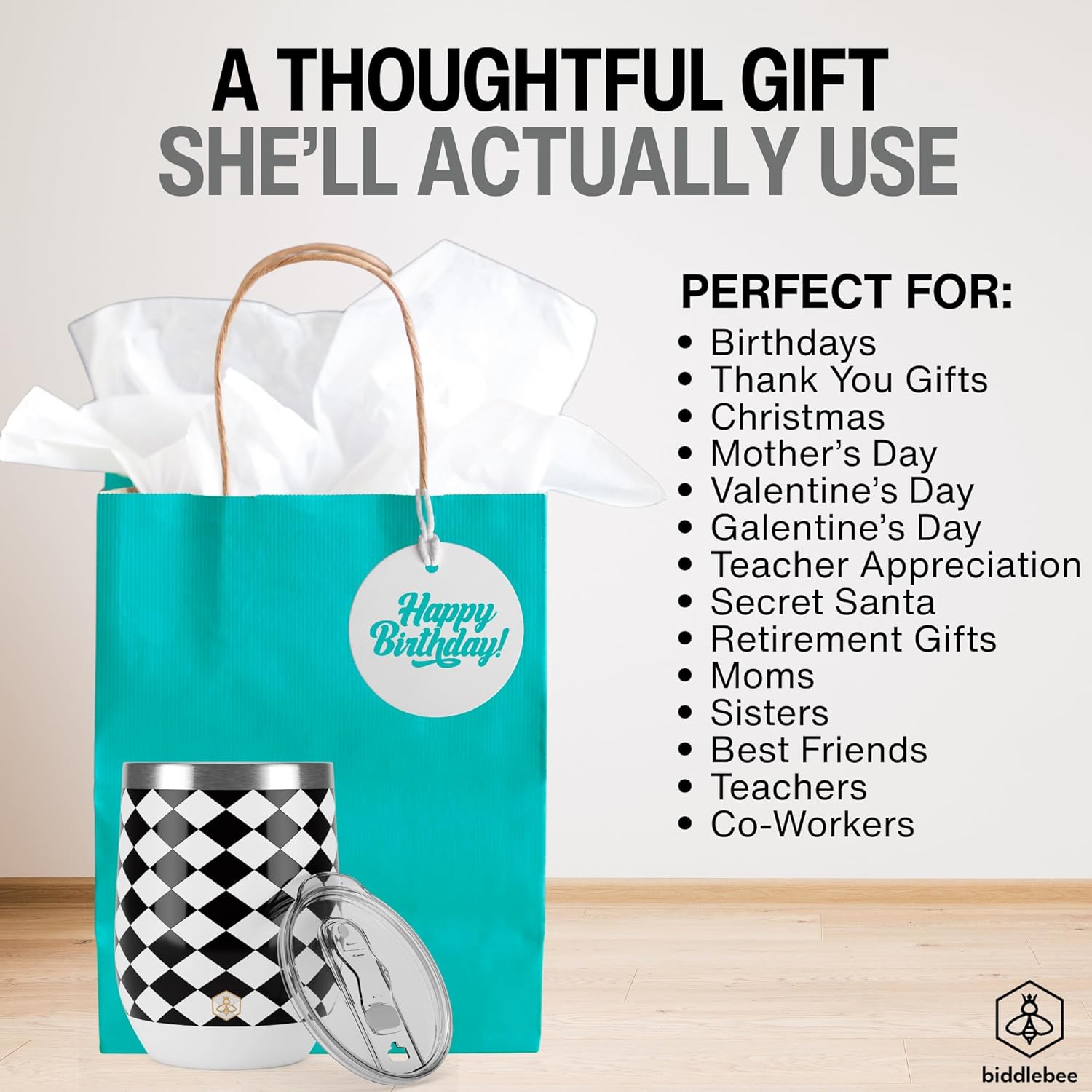 Biddlebee 12 Oz Stainless Steel Wine Tumblers with Slider Lids, 2-Pack – Double Wall Insulated Cups for Wine, Coffee, Cocktails, or Tea – Keeps Drinks Hot or Cold for Hours (Black & White) - Image 5